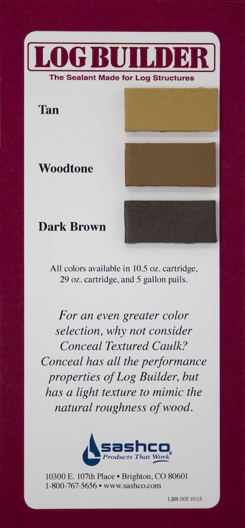 Sashco Log Builder Log Caulk Sealant Color Chart