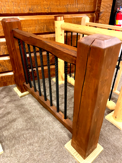square railing timber rail rectangle rails stairs stairway steps loft fence pine rustic cabin log home timber house interior exterior decor rennovate diy do it yourself project kit parmeter golden eagle log home mart
