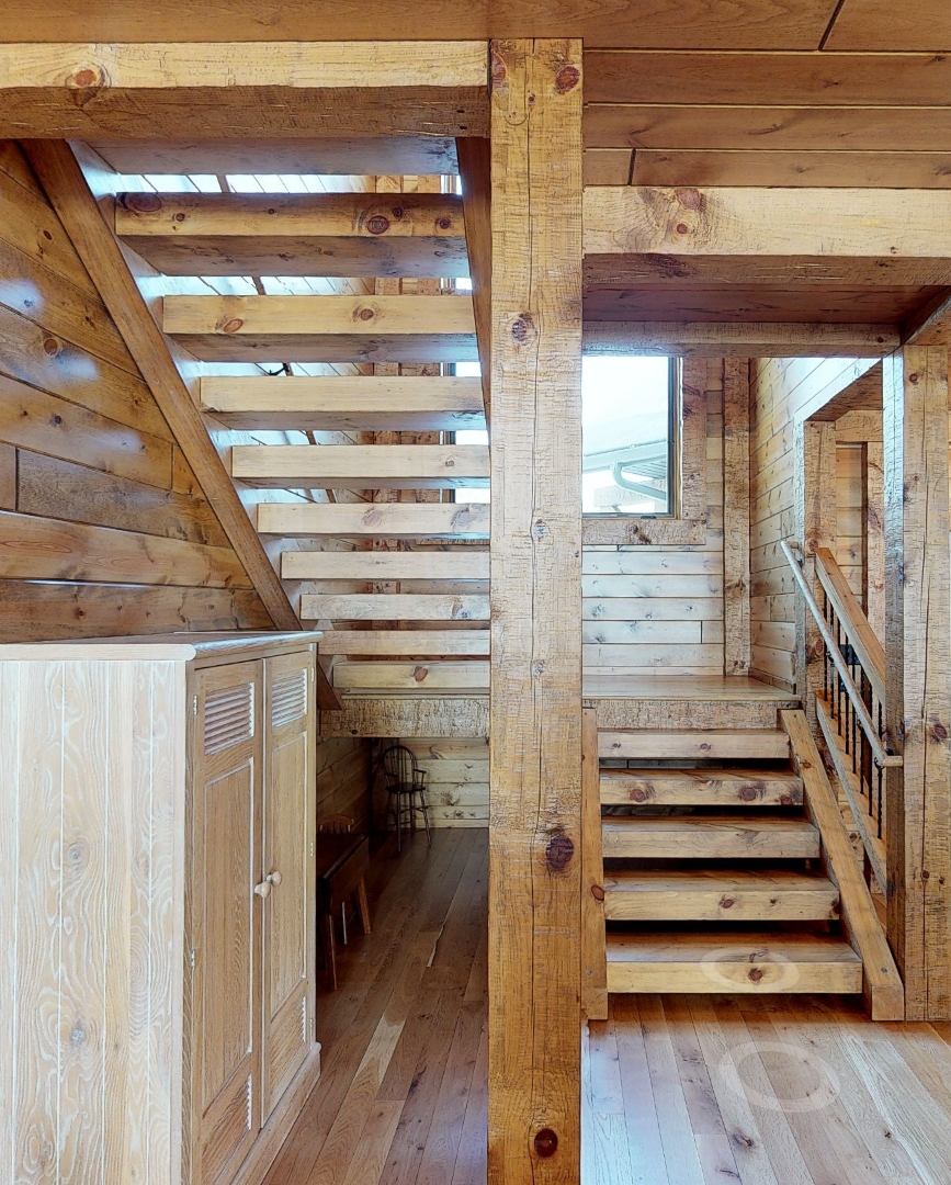 golden eagle log and timber homes log home mart parmeter square timber stairs treads stringers hand hewn smooth wisconsin rapids Golden Eagle Log & Timber Homes Stairs Steps Stairway Timber stairs square rectangular rectangle stairs stair system stairway steps rustic log home mart zach zachary parmeter 