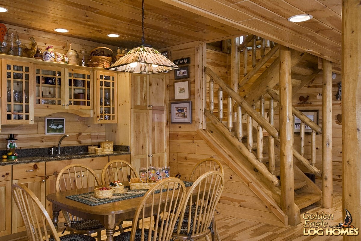log cabin home stairs steps stairway kit ez easy stringer tread rustic