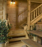 log cabin home stairs steps stairway